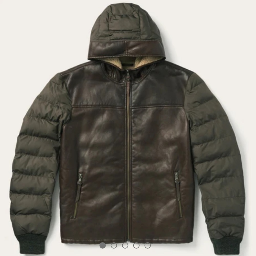 STETSON HOODED SUEDE JACKET • Size: Small • Color: Brown
